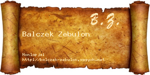 Balczek Zebulon névjegykártya